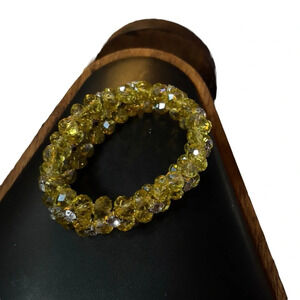 Yellow Crystal Stretchy Layering Bracelet